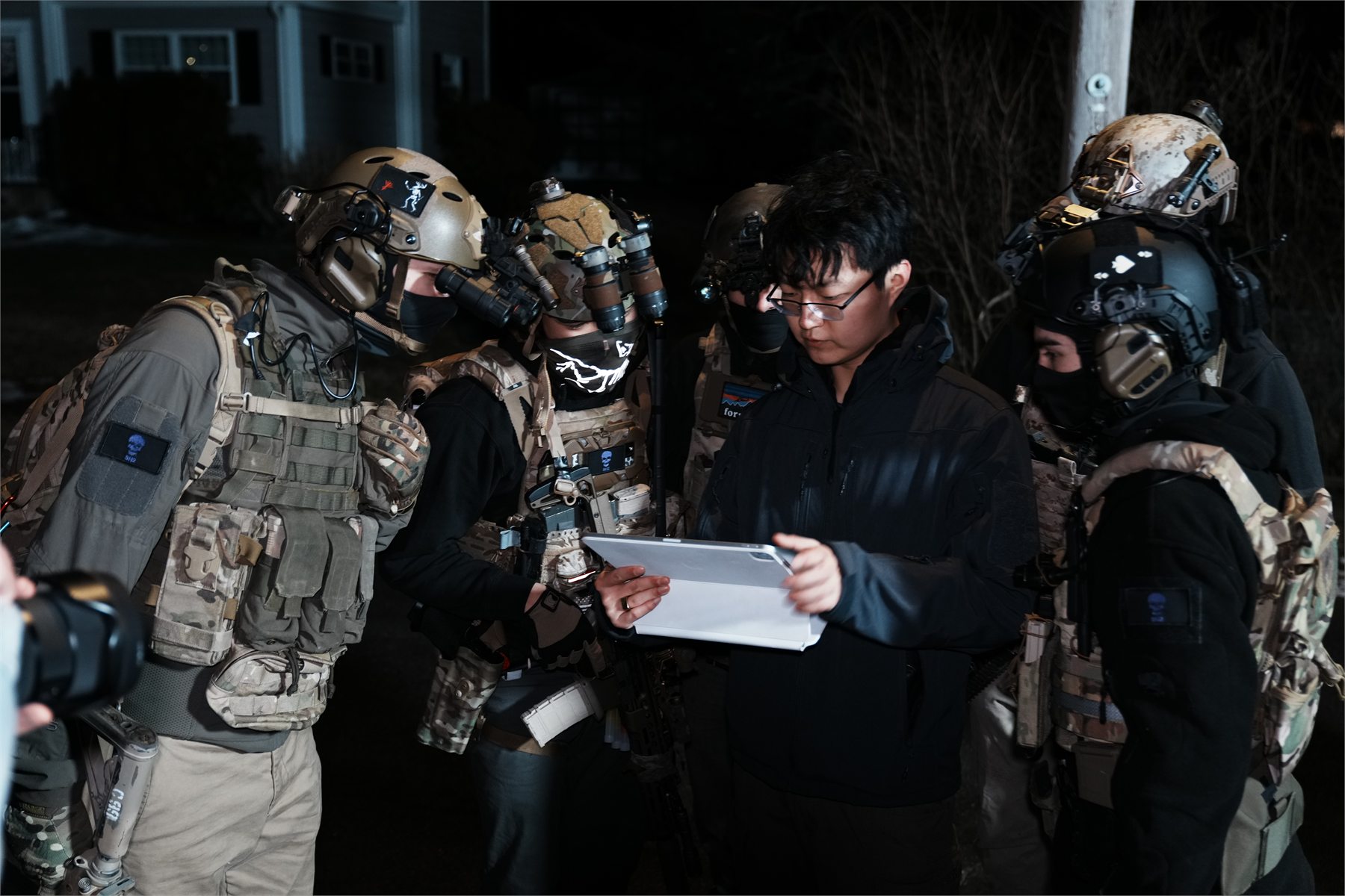 James Wang working with performers